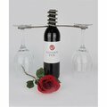 Metrotex Designs Wine Bottle 2-Stem Glass Holder-Pewter Powder Coat Finish 29076